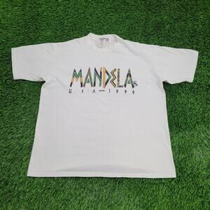 Vintage 1990 Nelson Mandela Shirt XL 23x26 Garrison-Brown